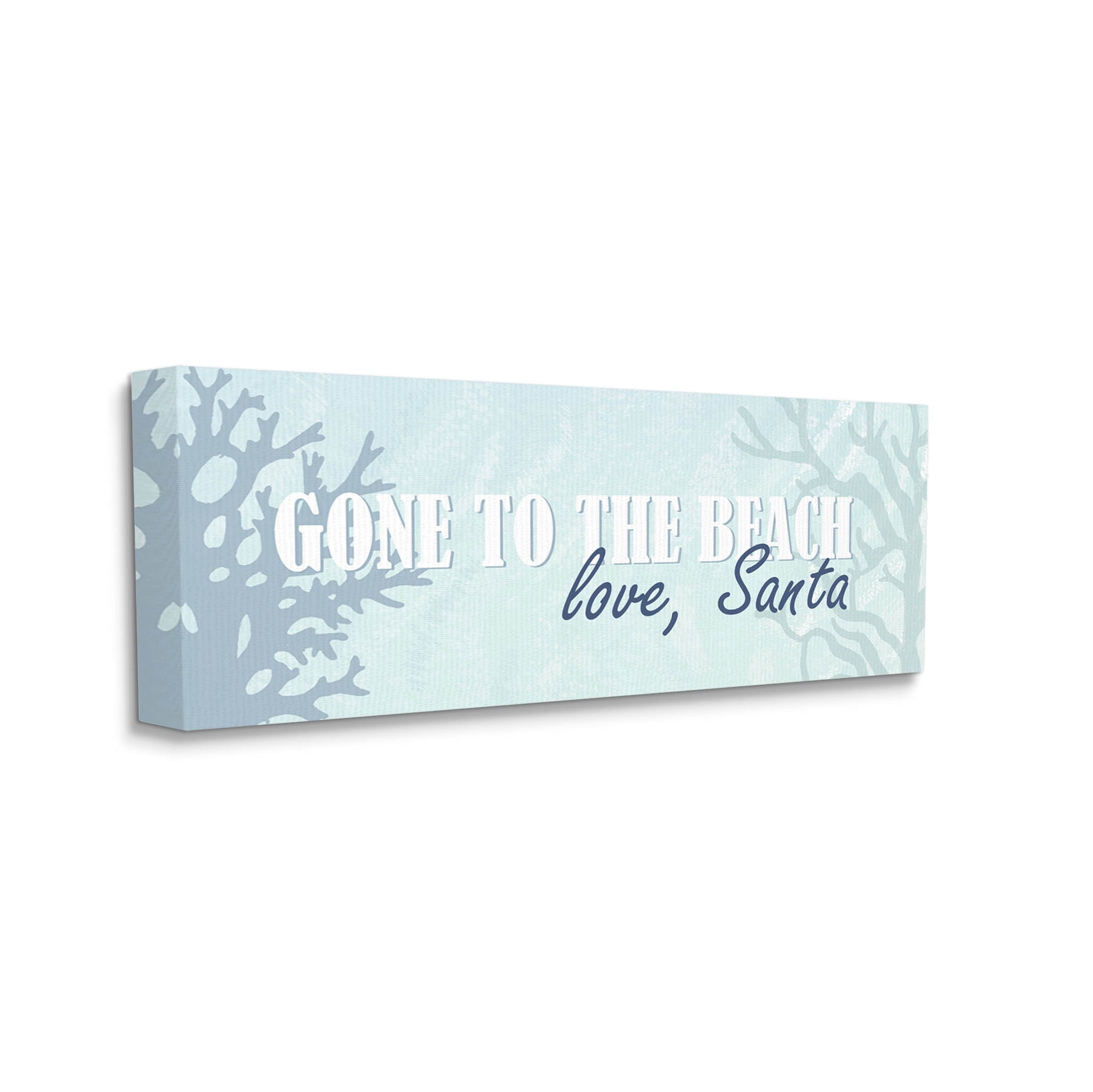 Stupell Industries Gone To Beach Love Santa Phrase Graphic Art Gallery Wrapped Canvas Print Wall Art, Design by Kim Allen