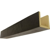 Ekena Millwork 6"W x 4"H x 22'L 3-Sided (U-beam) Rough Sawn Endurathane Faux Wood Ceiling Beam, Premium Walnut