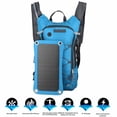 thumbnail image 2 of Mochila multifunción para exteriores con panel solar de 6,5 W y bolsa de agua de 2 l para ciclismo, color negro, 2 of 5