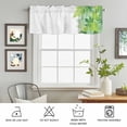 thumbnail image 6 of Kitchen Valances for Window, Watercolor Gradient Green Leaves Light Filtering Rod Pocket Valance Curtain, Spring and Summer Plants Short Curtains Window Topper for Bedroom 42x12in, 6 of 9