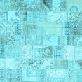 thumbnail image 1 of Ahgly Company Indoor Square Patchwork Light Blue Transitional Area Rugs, 6' Square, 1 of 4