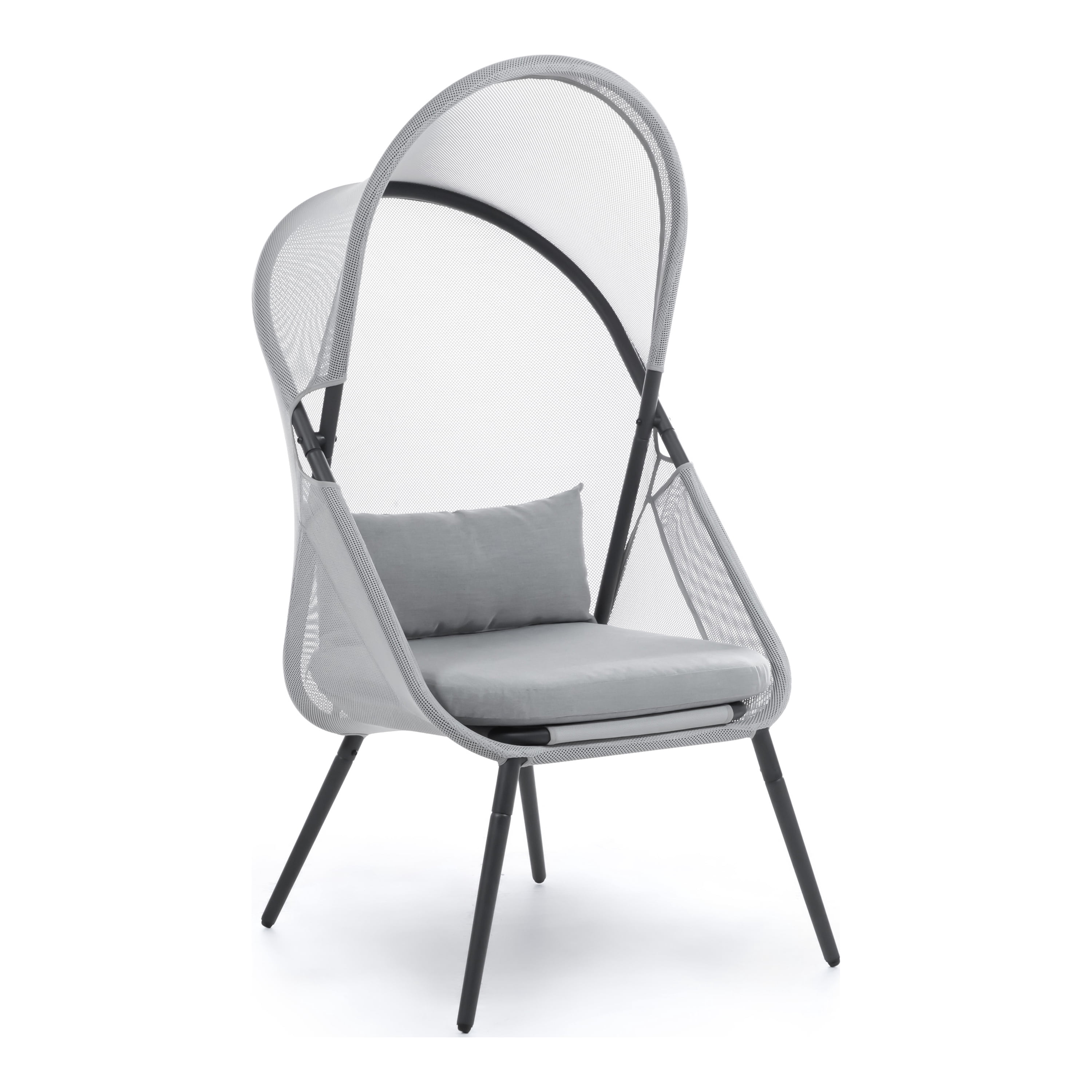 Furniture of America Perth UV-Resistant Foldable Patio Chairs, Set of 2, Light Gray