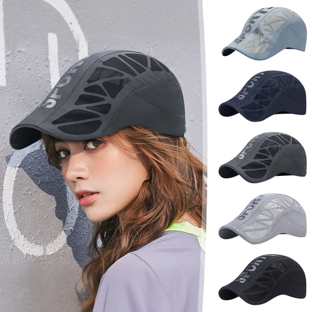 Gorra deportiva de malla transpirable - Gorra ajustable de perfil bajo con tela que absorbe el sudor y seca rápido para correr y montar en bicicleta