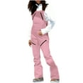 thumbnail image 5 of Brglopf Womens Insulated Snow Bibs Jumpsuit Waterproof Winter Ski Pants Adjustable Straps Outdoor Snowboarding Overalls Pink M, 5 of 9