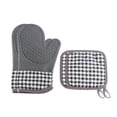 thumbnail image 3 of 2 uds guantes de horno resistentes al calor 2 uds porta ollas guantes antideslizantes aislados guant Abanopi Negro, 3 of 7
