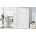 thumbnail image 5 of Newest Queen Size Murphy Bed with Multiple Storage Shelves , Louvered Style Decoration, White, 5 of 9