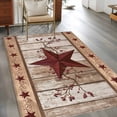 thumbnail image 2 of 3'x5' Area Rugs, Red Texas Star Vintage Indoor Outdoor Area Rug for Living Room Bedroom, Farmhouse Berry Brown Wooden Washable Bathroom Rugs Kitchen Floor Carpet Mats Home Decor Aesthetic, 2 of 8