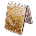 thumbnail image 1 of Espejo de maquillaje compacto Espejo de mano portátil jinwen aumento 2x Cuadrado de oro, 1 of 8