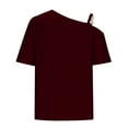 thumbnail image 5 of Summer Tops for Teens Trendy Women's Short Sleeve Shirts Womens T Shirts Womens Solid Color Tops Dressy T Shirts New & Trending, 5 of 5
