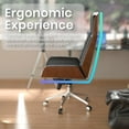 thumbnail image 5 of FOH Luxury Wooden Swivel and Adjustable Executive Chair, Wide Pu Leather Office Chair, Modern and Vintage Design High Back Computer Desk Chair for Conference Rooms and Home Offices, 5 of 10