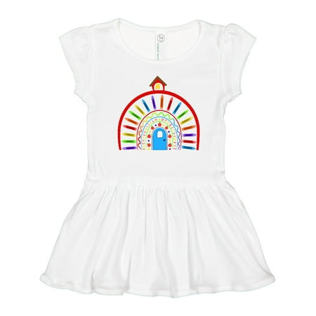 

Inktastic Schoolhouse Rainbow with Crayons and Alphabet Gift Toddler Girl Dress