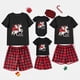 thumbnail image 1 of Pijamas familiares a juego de Navidad, diseño exclusivo, Papá Noel, unicornio, montar, conjunto de Pijamas cortos negros, 1 of 3