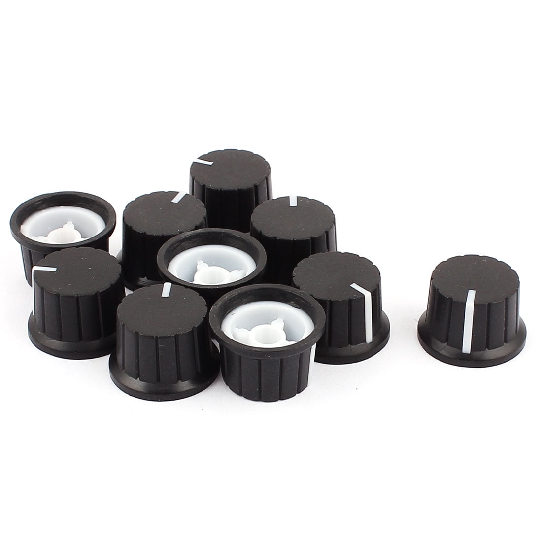 uxcell 10pcs Black Plastic 6mm Dia Shaft Amplifier Rotary Cap Skirted Knob uxcell 10pcs Black Plastic 6mm Dia Shaft Amplifier Rotary Cap Skirted Knob
