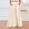 thumbnail image 3 of adaychics Long Satin Skirt High Waisted Flowy Long A Line Pocketed Satin Skirt Trendy Vacation Outfits for Work Party, 3 of 6