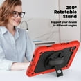 thumbnail image 4 of For Samsung Galaxy Tab A9 Case 8.7 inch, 360 Rotating Shockproof Cover with Stand, Screen Protector, Shoulder Strap (2023, SM-X110/X115/X117), Red, 4 of 7