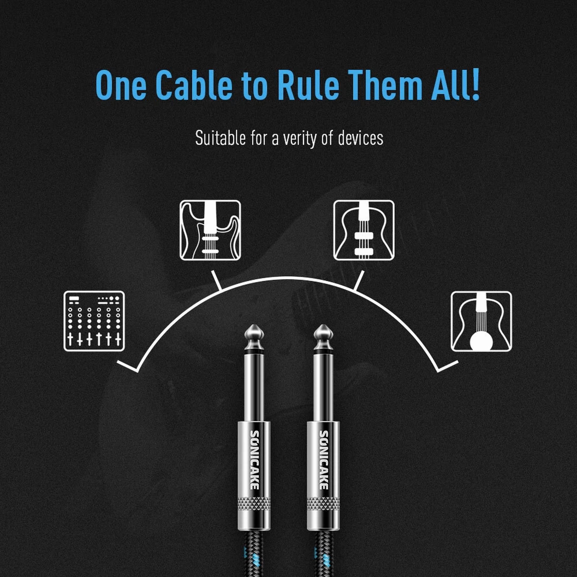 BUTTERFLY- Sonicake Guitar Cable 10Ft 3M Amp Cord For Electric Guitar Bass Instruments