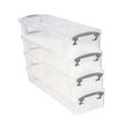 thumbnail image 4 of predolo 4-Piece Storage Box Set: Transparent Design, Stackable, Lockable, Multi-purpose, Gray, 4 of 8