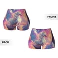 thumbnail image 5 of Picia Colorful Cloud White Horse Printed Workout Shorts for Women Seamless Scrunch Butt Lifting High Waisted Yoga Gym Booty Running Moisture-wicking Short Pants-Small, 5 of 9