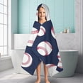 thumbnail image 6 of Navy Blue Baseballs Pattern Hooded Bath Towel，60"x35" for Ages 3 To 12 Kids, Quick Dry Lightweight Soft Microfiber Hood Beach Towel Cover Up for Kids, 6 of 7