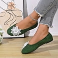 thumbnail image 4 of Miluxas Flats for Women Dressy Flowers Decorative Closed Toe Flats Comfortable Light Faux Suede Slip On Ballet Flats Green 9(42), 4 of 8
