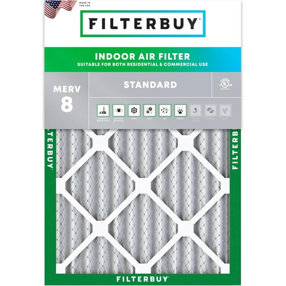 Filterbuy 22x26x2 MERV 8 Dust Defense, Pleated HVAC AC Furnace Air Filters (1-Pack)