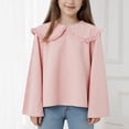 thumbnail image 2 of Kogui Girls Long Sleeve Shirts Girls Tops Long Sleeve Shirt Fall Cute Shirts Crewneck T Shirts Trendy Kids Girls Clothes Size 6-7 (Pink,6-7 Years), 2 of 7