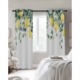 thumbnail image 4 of Lemon Leaves Blackout Curtains for Bedroom Living Room Darkening Curtains 63 Inches Long Summer Botanical Eucalyptus Branches Window Curtain 2 Panels Set Window Treatment Grommet Drapes 42"x63", 4 of 9