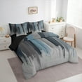 thumbnail image 3 of Manfei Blue Gray Ombre Bedding Comforter Set 7pcs, Watercolor Artwork King Bedding Sets, Vintage Oil Painting Bed Sheets, Breathable Home Decor, 3 of 8