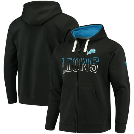 Detroit Lions Mens Sweatshirts - Detroit Lions NFL Pro Line by Fanatics Branded Iconic Fleece Full-Zip Hoodie - Black