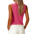 thumbnail image 4 of WULMLEO Womens Wool Blend Tank Tops V Neck Sleeveless Sweater Business Casual Work Knit Shirts Slim Fit 2026 Summer Outfits Hot Pink M, 4 of 5
