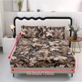 thumbnail image 5 of ZIATUBLES Twin Size Bedding Sheets, Soft Cooling Polyester Bed Sets, 3-Piece Sets with 1 Elasticed Fitted Sheet and 2 Pillowcases, Chic Home RV Decor Accessories, Maple Leaf Branch Camouflage Print, 5 of 9