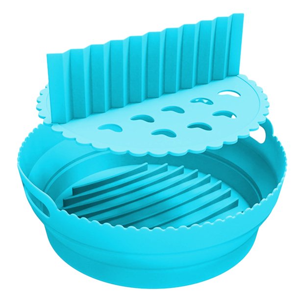 Revestimiento de silicona para freidora de aire, freidora de aire reutilizable, bandeja redonda de separación para hornear de silicona para freidora de aire