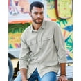 thumbnail image 4 of Burnside Long Sleeve Solid Flannel Shirt, 2XL, Stone, 4 of 4