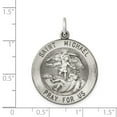 thumbnail image 3 of Auriga Fine Jewelry Sterling Silver Antiqued Saint Michael Medal for Women Length - 35mm, W - 25mm, 3 of 6