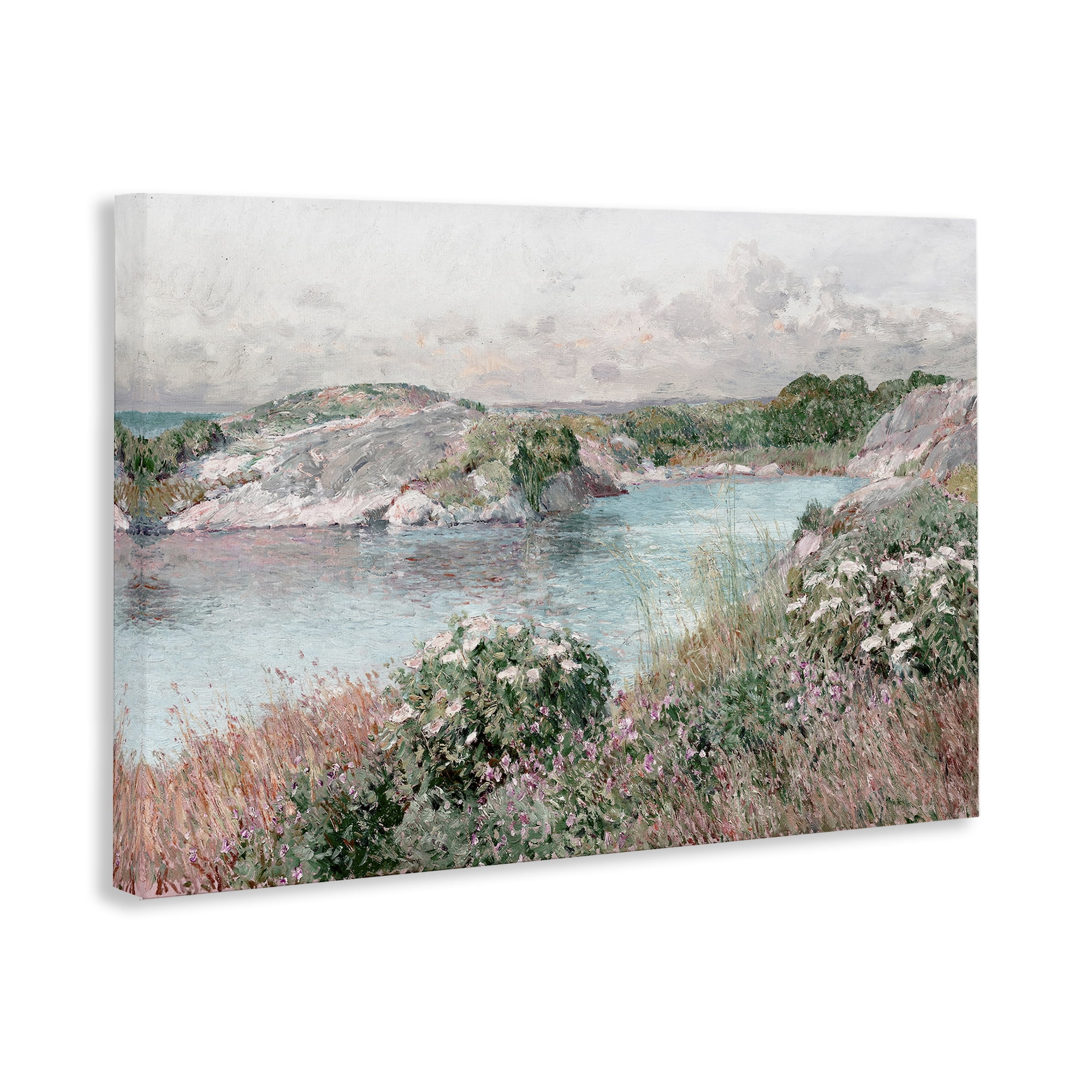 Stupell Industries Classic Riverbank Landscape Landscape & Nature Painting Wrapped Canvas Art Print Wall Art, 24 x 16