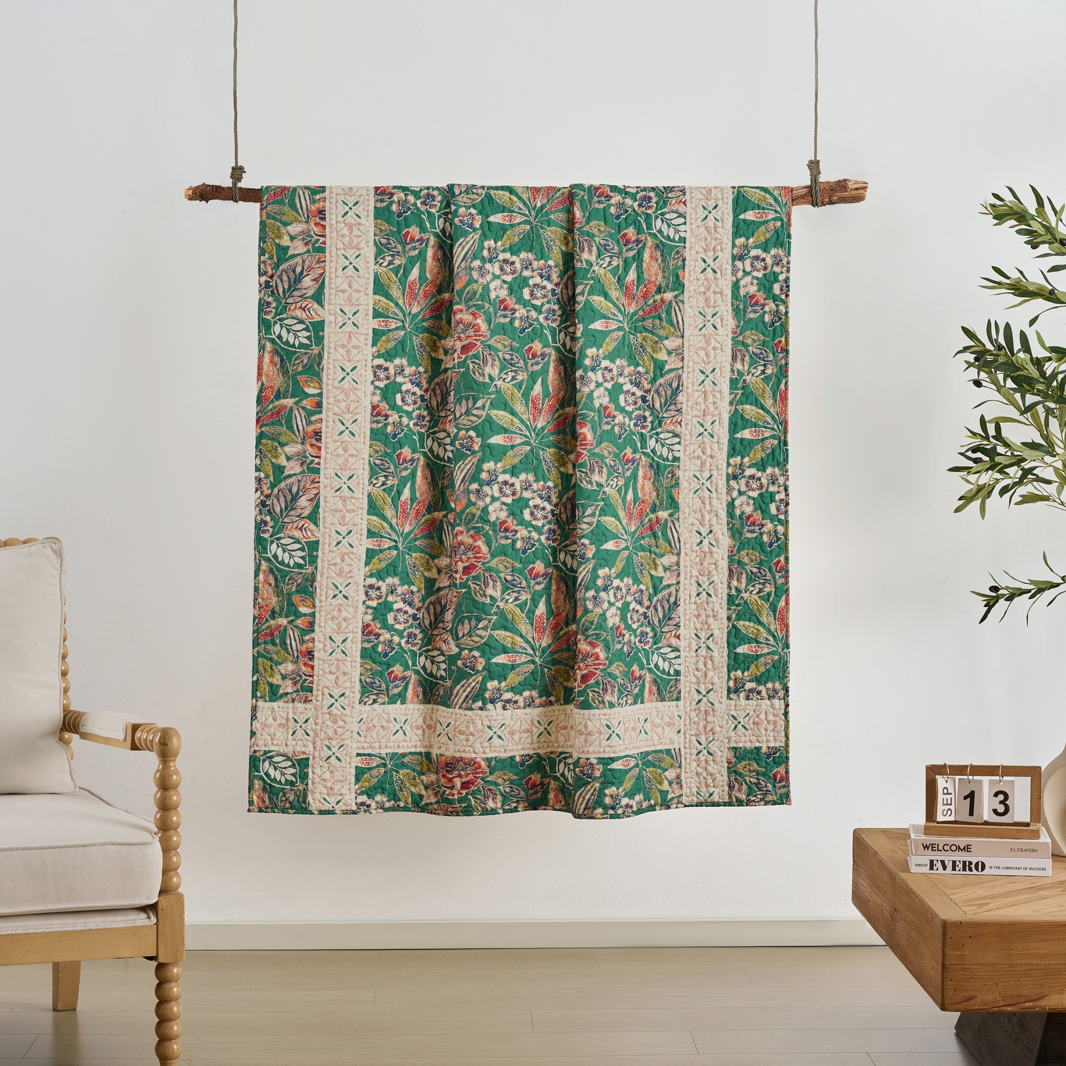 Greenland Home Kaia Polynesian Garden Reversible Throw Blanket, 50" x 60"
