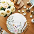 thumbnail image 2 of Spring Floral Round 15 Inch Placemats Set of 2, Wildflowers Herbs Summer Botanical HeatResistant Non Slip Place Mats for Dining Table, Wipeable Braided Kitchen Table Mats for Housewarming, 2 of 9