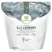 Grab Green Natural 3 in 1 Laundry Detergent Pre-Measured Powder Pods, Vetiver, 132 Loads