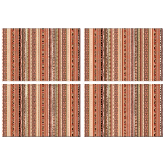Placemats Set Of 4 Linen Machine Washable Table Mats Retro Colorful Ethnic Bohemian Place Mats for Dining Table Kitchen