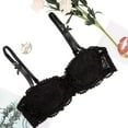 thumbnail image 2 of Huhudde Women's Balconette Bra with Push Up Effect 1 /2 Cup Lace Bra Underwired Low Cut Bra Bows Shelf Bra Bralette Lingerie, 2 of 21