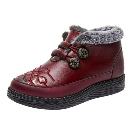 

Fashion Autumn And Winter Women Snow Boots Flat Non Slip Warm And Comfortable Cross Pattern Simple