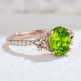 thumbnail image 2 of Divine_creation 2.00 Ct Oval Cut Green Peridot Womens Engagment Ring 14K Rose Gold Plated 925 Sterling Silver -5.5, 2 of 2