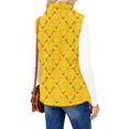 thumbnail image 5 of Women's Retro Printed Fashionable Warm Fleece Cardigan Vest Coat, Open Front Sleeveless Jacket for Unique Layering and Stylish Comfort,Yellow,XL, 5 of 6