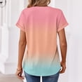thumbnail image 5 of BOMYJESK Women Shirts Short Sleeve Dressy Casual Basic Tops Gradient V Neck Fashion Blouses 2026 Spring Cute Loose Fit Outfits Pink S, 5 of 7