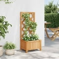 thumbnail image 3 of vidaXL Planter with Trellis Brown Solid Wood Fir, 3 of 7