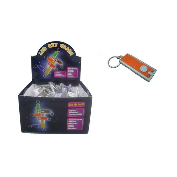 Diamond Visions KC-0001 Flat LED Flashlight Keychain Multipack Bundle in Assorted Colors 4 Flashlights