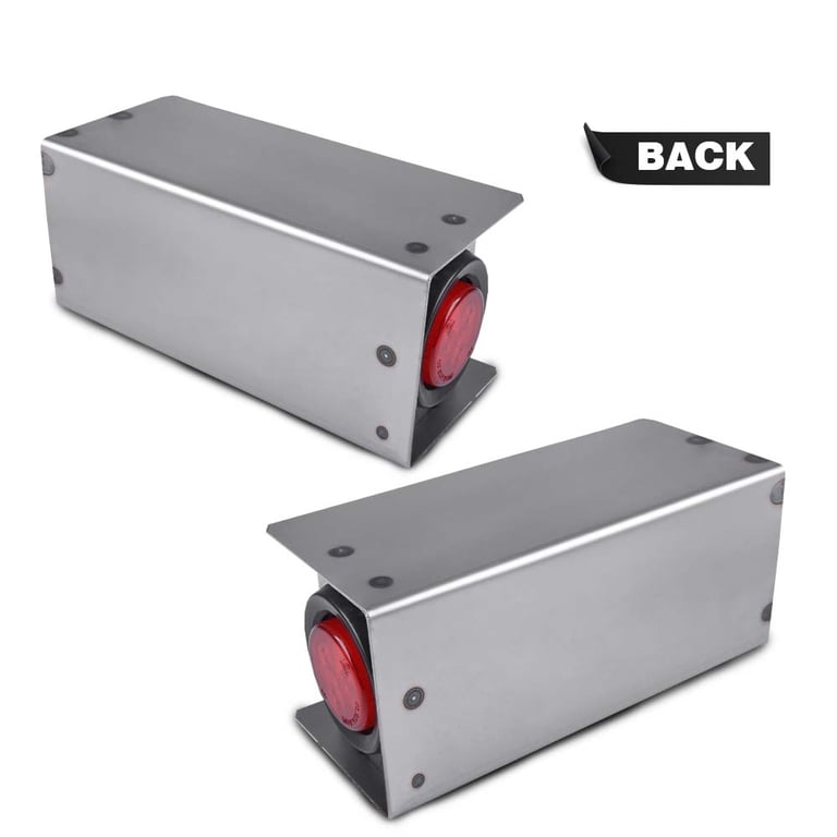 PIT66 Trailer Tail Lights Kit – Steel Boxes With 6-Inch Oval LED Lights & 2-Inch Round Side Markers, 2 Pack