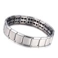 thumbnail image 3 of Pulsera de terapia magnética Nikou salud aleación doble fila moda reducir tensión Plata, 3 of 12