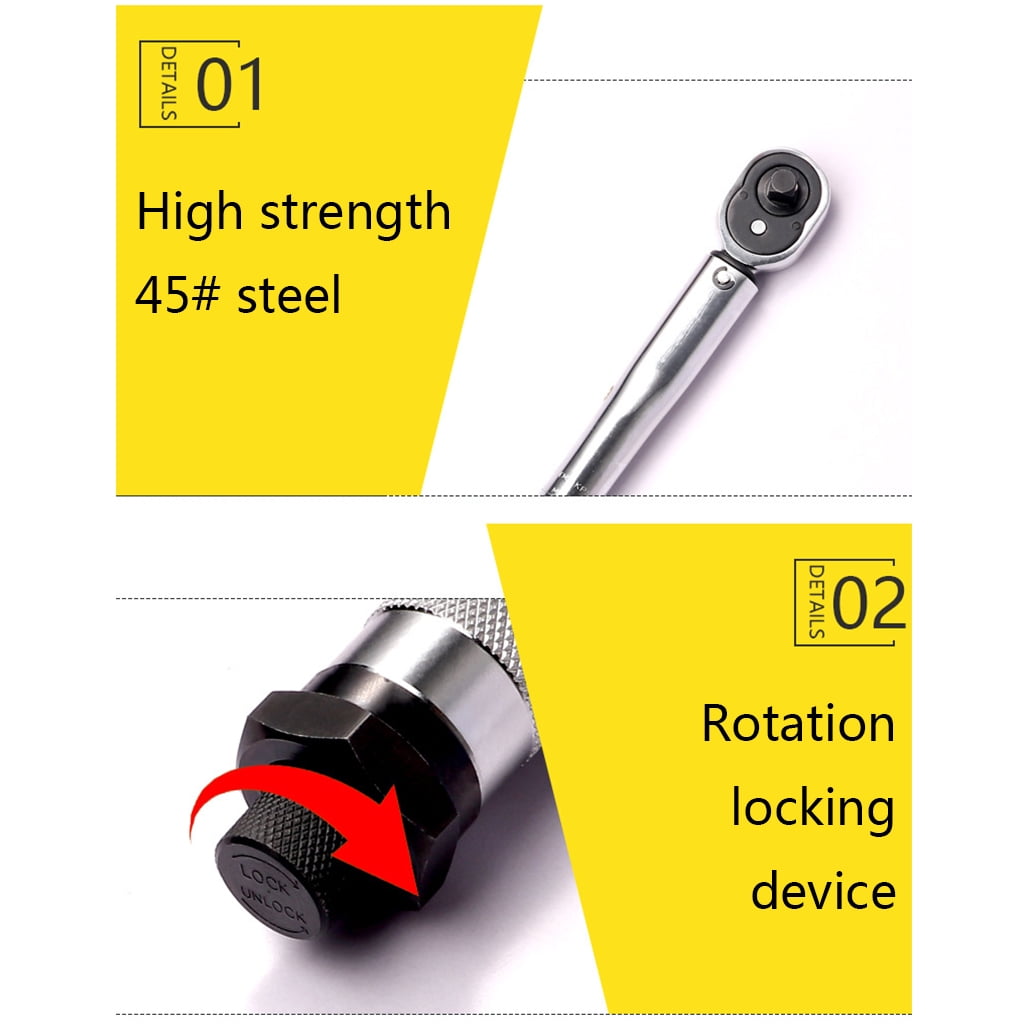 ROCKROK 3/8 Torque Wrench Drive 19-110nm Two-way Accurate Bicycle Repair Spanner Tool