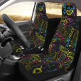 thumbnail image 2 of Honeii Color Summer Print Car Seat Covers 2 Pieces, Full Set Universal Seat Covers for Cars, Waterproof Auto Seat Protectors, 2 of 7